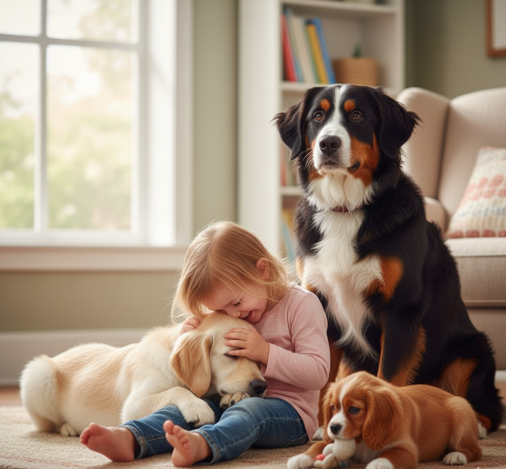 najłagodniejsze psy dla dziecka