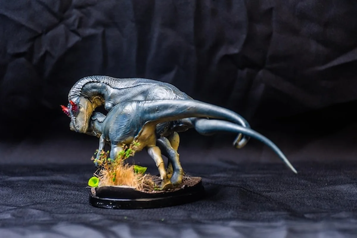 Allosaurus dinozaur w ciemności