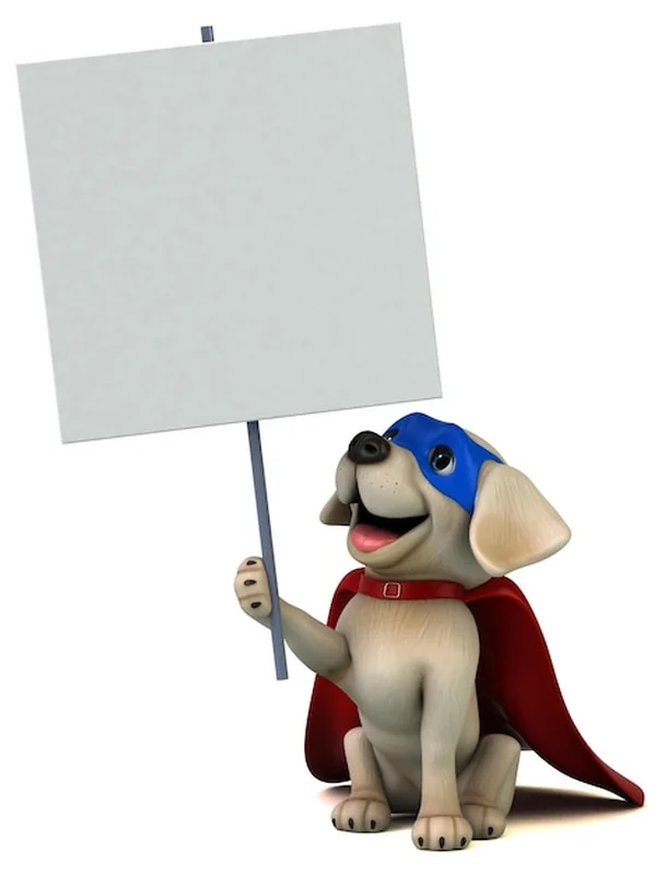 Biały labrador retriever w kreskówce 3D