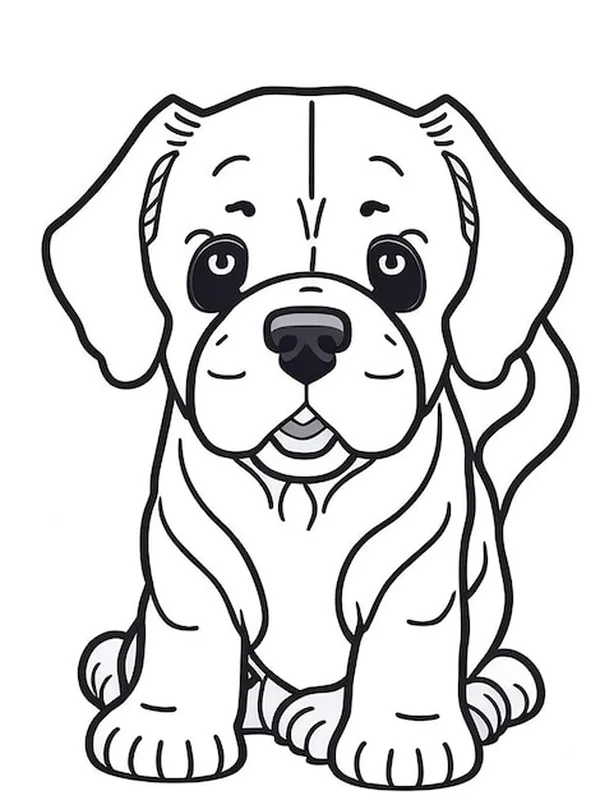 Kolorowanka z psem dla dzieci